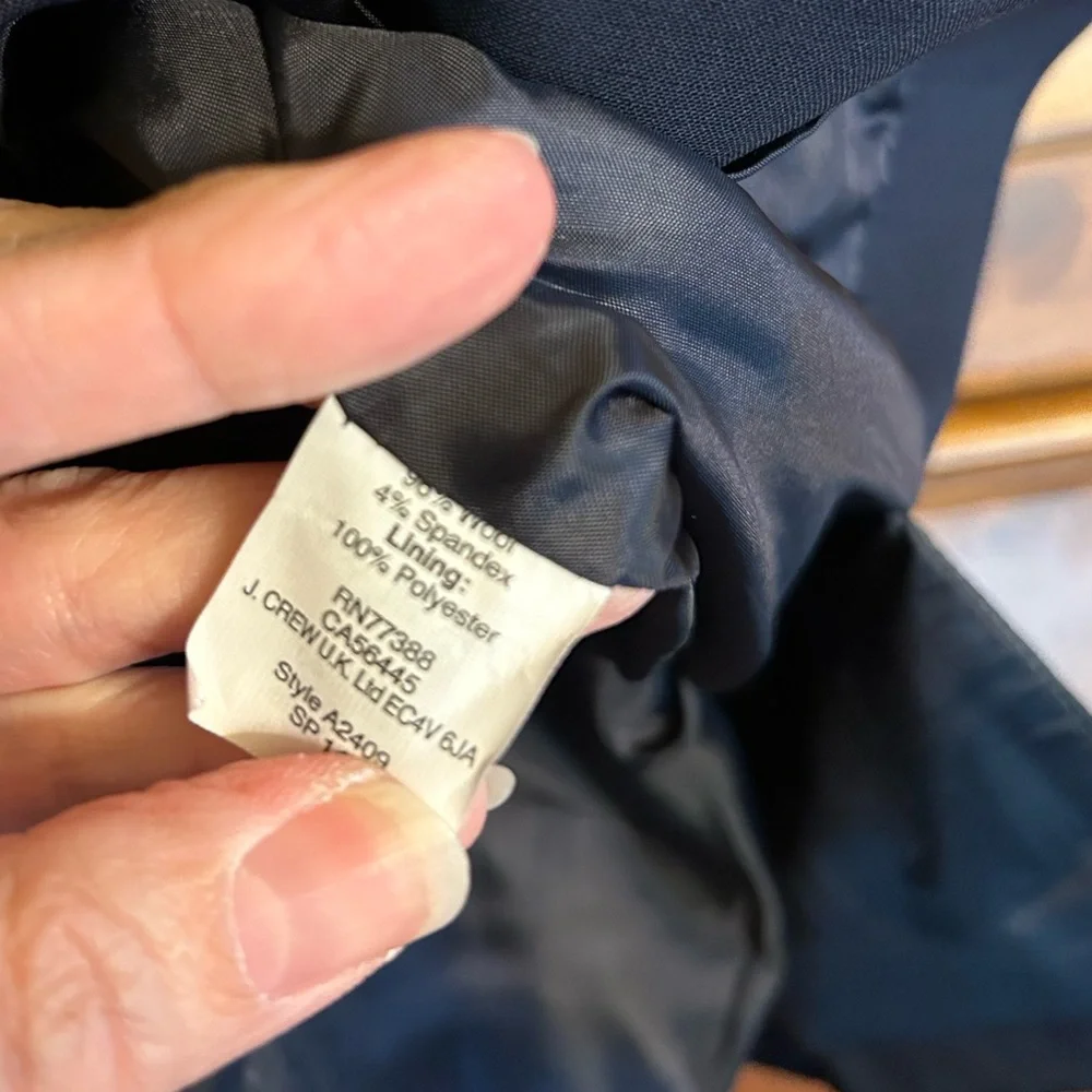 J. CREW Navy Italian Wool Vest - Size 8 EUC